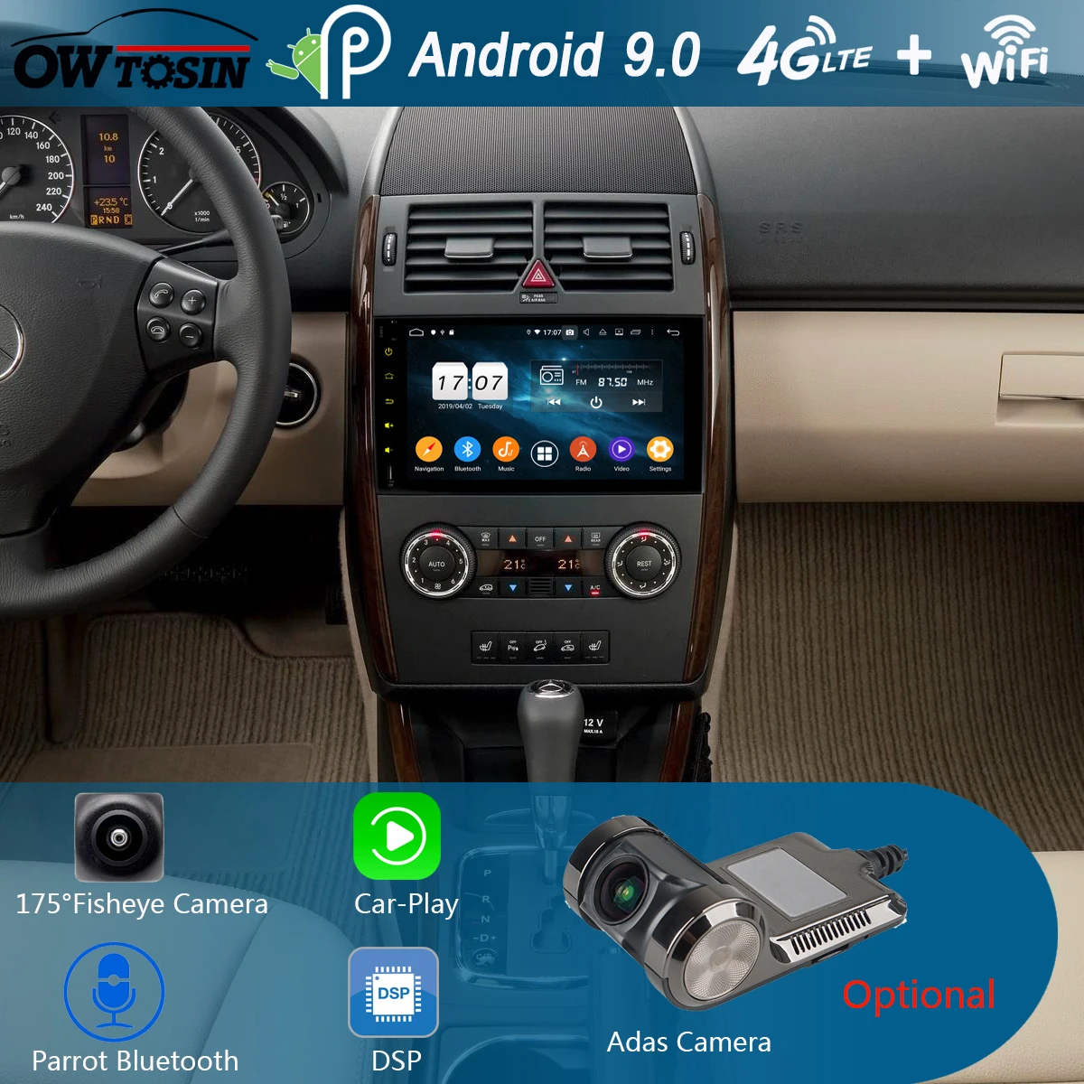 Фото Автомобильный GPS-радиоприемник 9 &quotIPS 8Core 4G + 64G Android 0 для Mercedes Benz Sprinter B200 W245 W209 W169 A B