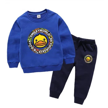 Spring fall baby Cartoon duckling clothing boys girls cotton tracksuits shirt+ pants 2pcs kids boy clothes Children Infants set 
Spring fall baby Cartoon duckling clothing boys girls cotton tracksuits shirt+ pants 2pcs kids boy clothes Children Infants set