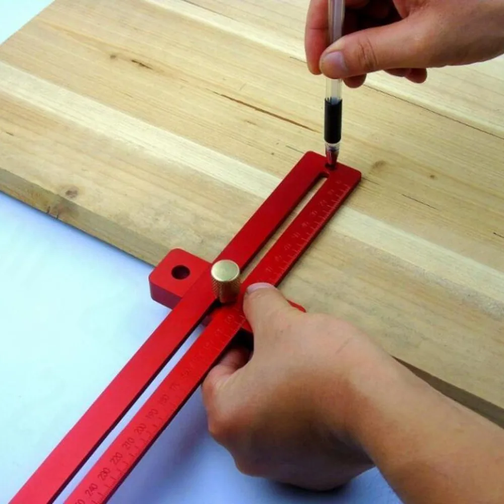 U/R Aluminum Measuring Ruler String Stroke Straight Line Drawing Woodworking Tool Woodworking Tool Flat with Hardened Pirotype 270mm Color : Red U/R Aluminum Measuring Ruler String Stroke Straight Line Drawing Woodworking Tool Woodworking Tool Flat with Hardened Pirotype 270mm Color : Red