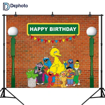 DePhoto Sesame Street Photography Backdrops Red Brick wall Baby Happy Birthday Party Backgrounds for Photo Studio 
DePhoto Sesame Street Photography Backdrops Red Brick wall Baby Happy Birthday Party Backgrounds for Photo Studio