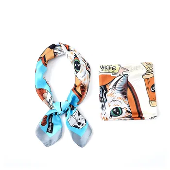 Cute Cat Scarf 2018 New Cartoon Printing Small Square Scarf Female Wild Headband Scarf 70*70cm Professional Silk Scarf
Cute Cat Scarf 2018 New Cartoon Printing Small Square Scarf Female Wild Headband Scarf 70*70cm Professional Silk Scarf