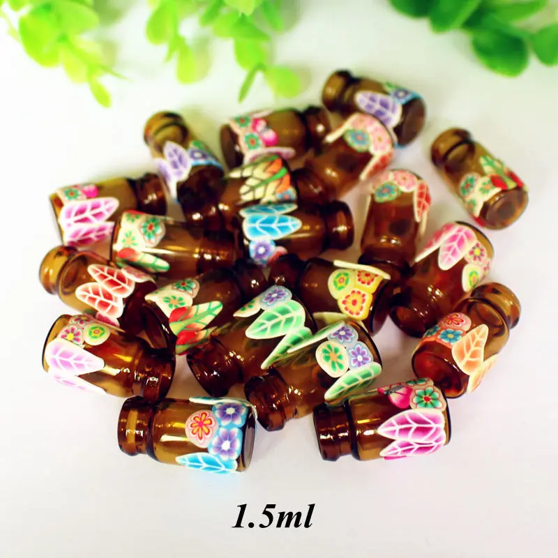 10pcs/Pack 1.5ml Jewelry Polymer Clay Mini Glass Essential Oil Bottle Pendant Wishing Bottles Vials With Natural Wood Cork DIY
10pcs/Pack 1.5ml Jewelry Polymer Clay Mini Glass Essential Oil Bottle Pendant Wishing Bottles Vials With Natural Wood Cork DIY