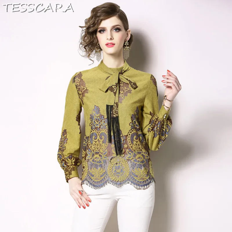 TESSCARA Women Spring Elegant Lace Office Blouse Shirt Female Embroidery Top Designer Party Chemise Womens Tops And Blouses
TESSCARA Women Spring Elegant Lace Office Blouse Shirt Female Embroidery Top Designer Party Chemise Womens Tops And Blouses