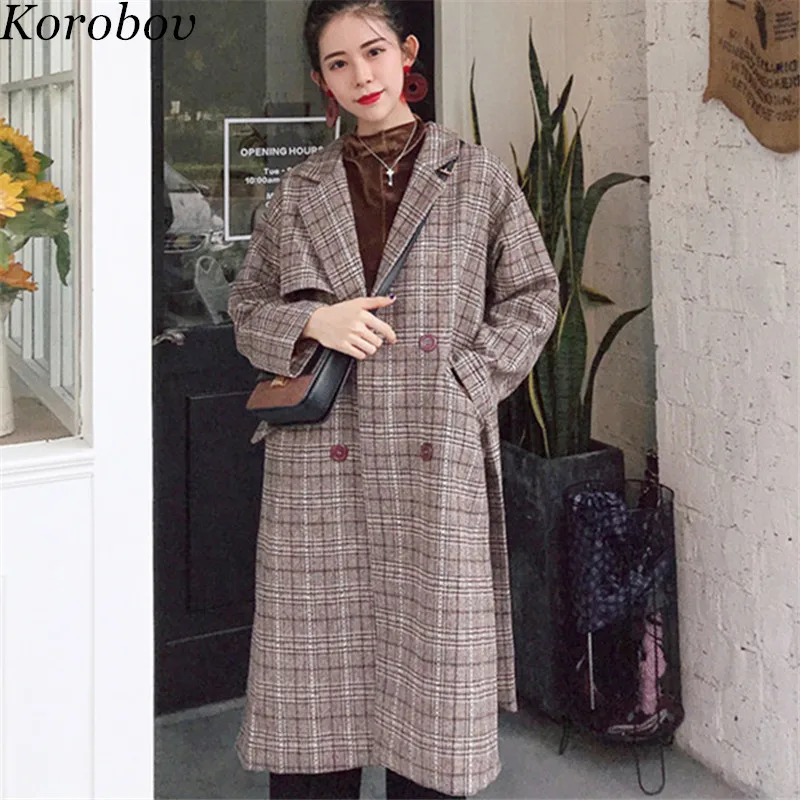 Korobov Coats 2019 New Auttum Long Sleeve Jackets Vintage Plaid Loose Casual Coat Sashes Lacing Winter Jacket Women Coats 76317
Korobov Coats 2019 New Auttum Long Sleeve Jackets Vintage Plaid Loose Casual Coat Sashes Lacing Winter Jacket Women Coats 76317