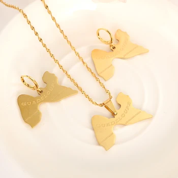 gold Guadeloupe pendant map Jewelry Sets Earring Necklace chain party Jewelry Sets for Women girls souvenir wedding bridal gift
gold Guadeloupe pendant map Jewelry Sets Earring Necklace chain party Jewelry Sets for Women girls souvenir wedding bridal gift