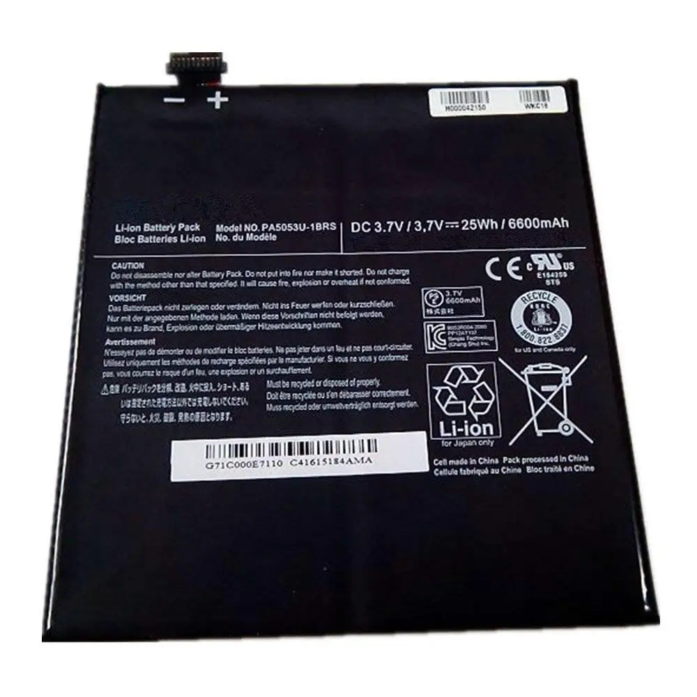 Original Genuine 3.7V 25Wh 6600mAh Laptop Battery PA5053U-1BRS For Toshiba Excite 10 Series Tablet
Original Genuine 3.7V 25Wh 6600mAh Laptop Battery PA5053U-1BRS For Toshiba Excite 10 Series Tablet