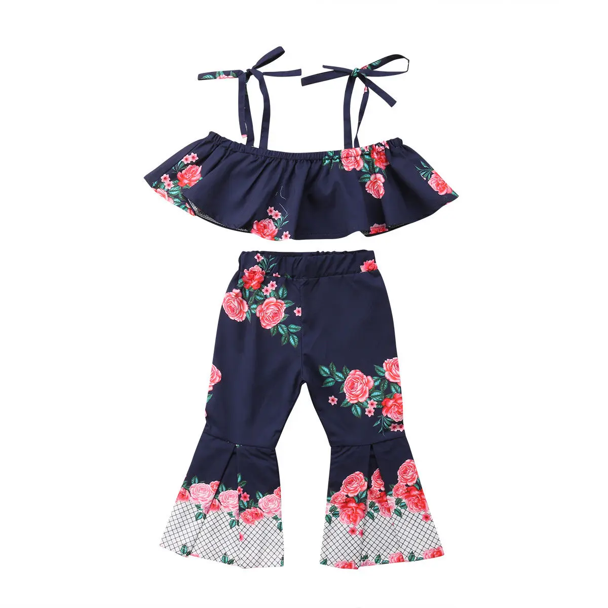 2PCS Toddler Baby Girls Summer Flower Clothes Strap Crop Tops+Bell bottom Flared Pant Outfits Kids Clothing Set 1-6Y
2PCS Toddler Baby Girls Summer Flower Clothes Strap Crop Tops+Bell bottom Flared Pant Outfits Kids Clothing Set 1-6Y