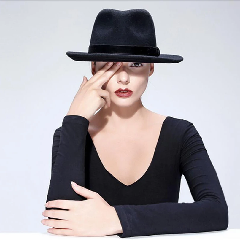 Fashion Wool Women's Wide Briml Summer Sun Hat For Laday Chapeu Feminino Church Fedora Cap Panama Sunhat Top Hat
Fashion Wool Women's Wide Briml Summer Sun Hat For Laday Chapeu Feminino Church Fedora Cap Panama Sunhat Top Hat