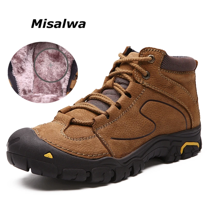 Misalwa Brand Genuine Leather Men's Snow Boots Spring / Winter Warm Fur Ankle Men Boots Anti-skid Desert Work Boots Male 2019
Misalwa Brand Genuine Leather Men's Snow Boots Spring / Winter Warm Fur Ankle Men Boots Anti-skid Desert Work Boots Male 2019