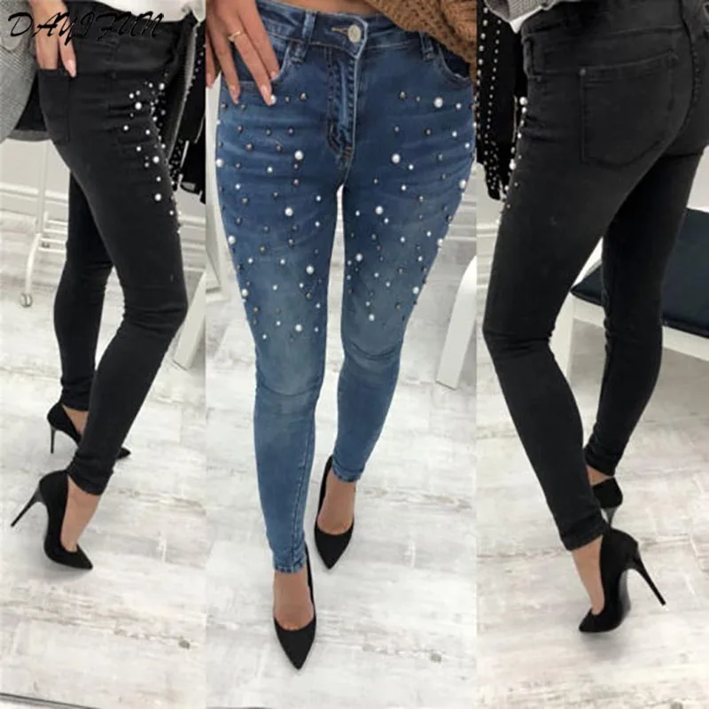 DAYIFUN Fashion Sexy Women Denim Skinny Pants High Waist Stretch Beading Jeans Slim Pencil Trousers 0300#
DAYIFUN Fashion Sexy Women Denim Skinny Pants High Waist Stretch Beading Jeans Slim Pencil Trousers 0300#