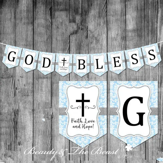 Boys First Holy Communion Banner Baptism Confirmation Religious Bunting Party Decorations Kids flags God Bless Banner
Boys First Holy Communion Banner Baptism Confirmation Religious Bunting Party Decorations Kids flags God Bless Banner