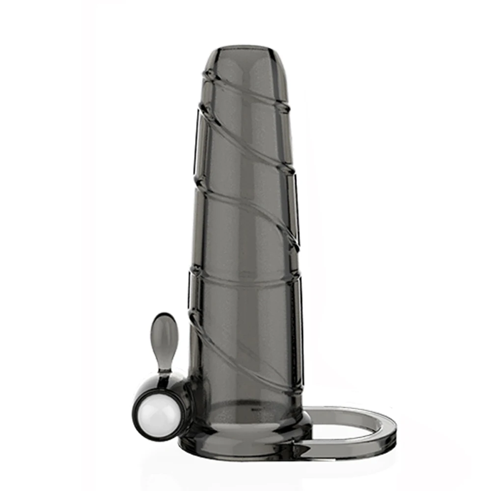 Reusable Outcrop Penis Enlargement Sleeve Delay Vibration Ring Penis Impotence Extension Condoms Vibrator Sex Toys For Men 4
