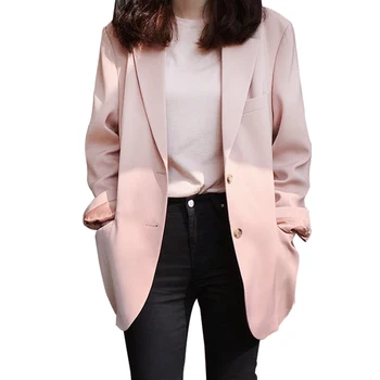 Autumn Single Breasted Pink Blazers Coat Women Winter Blazer Outwear Fashion Turn Down Collar Ladies Blazer Famale OL Suit Coats
Autumn Single Breasted Pink Blazers Coat Women Winter Blazer Outwear Fashion Turn Down Collar Ladies Blazer Famale OL Suit Coats