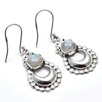 Genuine Rainbow Moonstone EARRINGS 925 Sterling Silver, 42mm, 2SE0041
Genuine Rainbow Moonstone EARRINGS 925 Sterling Silver, 42mm, 2SE0041