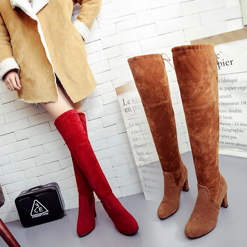 Round Toe Rubber High Over-the-Knee Long Boots for Women Square Heel Elastic Band Autumn Winter Boots Solid Shoes
Round Toe Rubber High Over-the-Knee Long Boots for Women Square Heel Elastic Band Autumn Winter Boots Solid Shoes