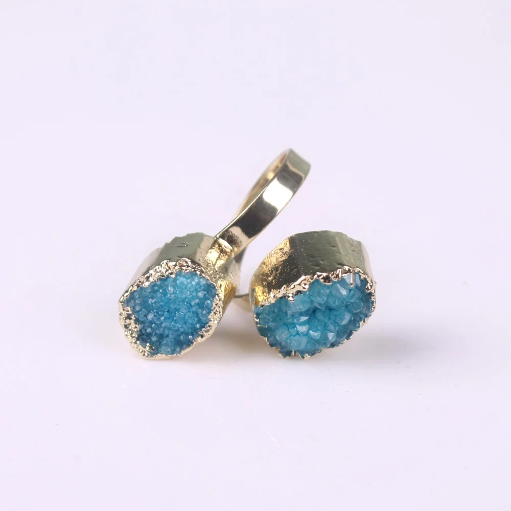 Druzy 1Pc Unique Design Irregular Gold Color Metal Multi-color Natural Stone Quartz Crystal Druzy Beads Adjustable Rings
Druzy 1Pc Unique Design Irregular Gold Color Metal Multi-color Natural Stone Quartz Crystal Druzy Beads Adjustable Rings