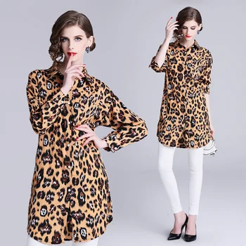 HAYBLST Brand Women Shirt Summer 2019 Fashion New Lapel Leopard Grain Pocket Femme Shirt Breathable Plus Size 2XL Lady Clothing
HAYBLST Brand Women Shirt Summer 2019 Fashion New Lapel Leopard Grain Pocket Femme Shirt Breathable Plus Size 2XL Lady Clothing