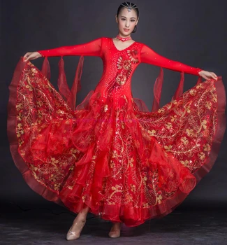 New Ballroom dance costumes senior embroidery long sleeves ballroom dance dress for women ballroom dance competition dresses 049
New Ballroom dance costumes senior embroidery long sleeves ballroom dance dress for women ballroom dance competition dresses 049