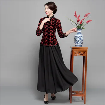 Black Vintage Chinese Blouse Skirt Sets Womens Shirt Tops Mandarin Collar 2pc Clothing Summer Cheongsam Qipao Dress Size M-XXXL
Black Vintage Chinese Blouse Skirt Sets Womens Shirt Tops Mandarin Collar 2pc Clothing Summer Cheongsam Qipao Dress Size M-XXXL