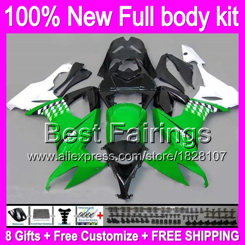 Fairing For KAWASAKI NINJA glossy green white ZX-10R 08-10 6B20 ZX10R ZX 10R green 08 09 10 2008 2009 2010 custom +decal
Fairing For KAWASAKI NINJA glossy green white ZX-10R 08-10 6B20 ZX10R ZX 10R green 08 09 10 2008 2009 2010 custom +decal
