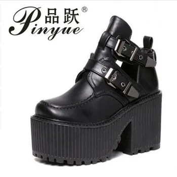 women chunky block high heel platform wedge heel shoes harajuku gothic cut out ankle boots Botas Femininas creepers biker shoes
women chunky block high heel platform wedge heel shoes harajuku gothic cut out ankle boots Botas Femininas creepers biker shoes