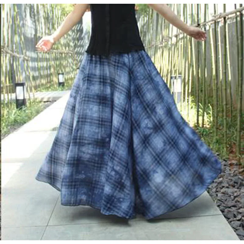 2019 spring and summer Retro casual Vintage Dark blue tie dyed large plaid 100% cotton long female skirt / Maxi Skirts Womens
2019 spring and summer Retro casual Vintage Dark blue tie dyed large plaid 100% cotton long female skirt / Maxi Skirts Womens