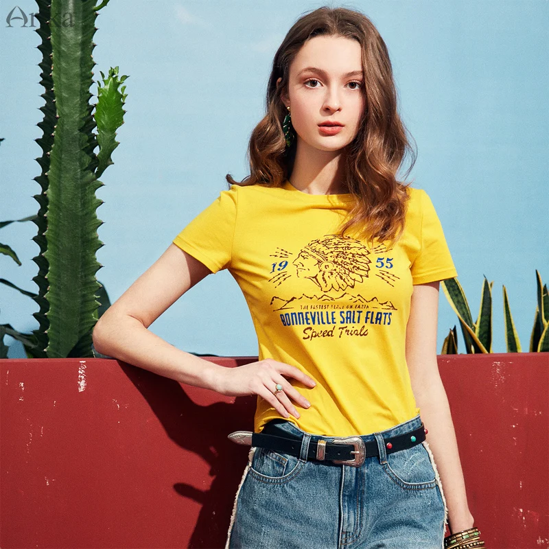 ARTKA 2019 Summer New Women Cotton T-Shirt Loose Casual Letters Printed O-Neck Short Sleeve Black Yellow Tide Tops Tee TA10491X
ARTKA 2019 Summer New Women Cotton T-Shirt Loose Casual Letters Printed O-Neck Short Sleeve Black Yellow Tide Tops Tee TA10491X