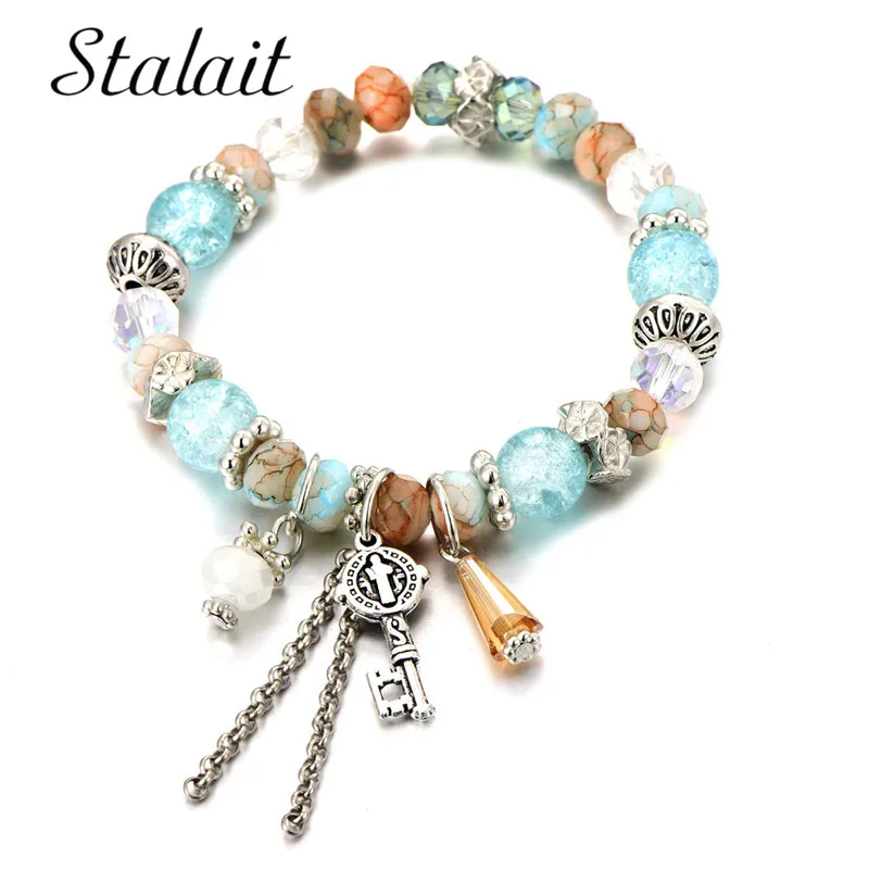 Bohemian Beads Bracelet Key Charm Handmade Strand Bracelets For Women Cute Simple Crystal Jewelry Cadeau Maitresse
Bohemian Beads Bracelet Key Charm Handmade Strand Bracelets For Women Cute Simple Crystal Jewelry Cadeau Maitresse