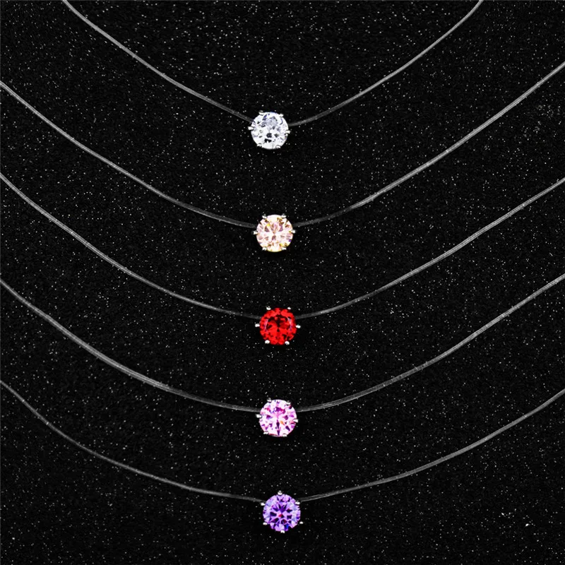 Transparent Fishing Line Necklace Silver Female Invisible Chain Necklace Women Rhinestone Choker Necklace Collier Zircon Pendant
Transparent Fishing Line Necklace Silver Female Invisible Chain Necklace Women Rhinestone Choker Necklace Collier Zircon Pendant