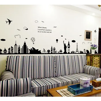 City Skyline Silhouette Wall Sticker New York England London Scape Wall Decals Home Decoration Living Room Office Poster Mural
City Skyline Silhouette Wall Sticker New York England London Scape Wall Decals Home Decoration Living Room Office Poster Mural