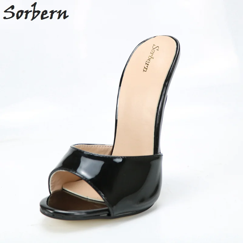 Sorbern Black And White Ankle Straps Sandals Women Shoes Platform Sandals High Heels High Fashion Shoes Plus Size Office Heels