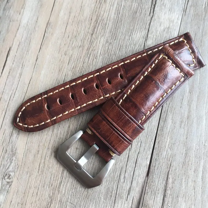 Ремешок Panerai из натуральной кожи для часов итальянский браслет с пряжкой