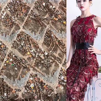 Fashion African Net Sequins Embroidered Lace Fabric Nigeria Fabric French Tulle Lace DIY Wedding Dress Accessories 1Yard
Fashion African Net Sequins Embroidered Lace Fabric Nigeria Fabric French Tulle Lace DIY Wedding Dress Accessories 1Yard