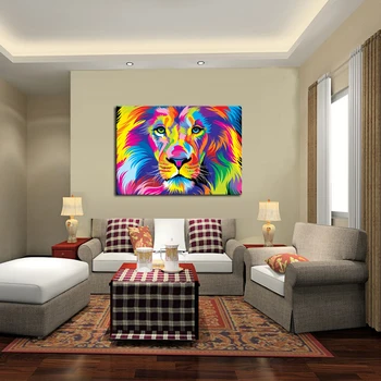 1 Panels ( Wth Frame)Canvas Wall Ar colorful Lion Pictures Paint on Canvas Painting for Home Kitchen Decorative
1 Panels ( Wth Frame)Canvas Wall Ar colorful Lion Pictures Paint on Canvas Painting for Home Kitchen Decorative