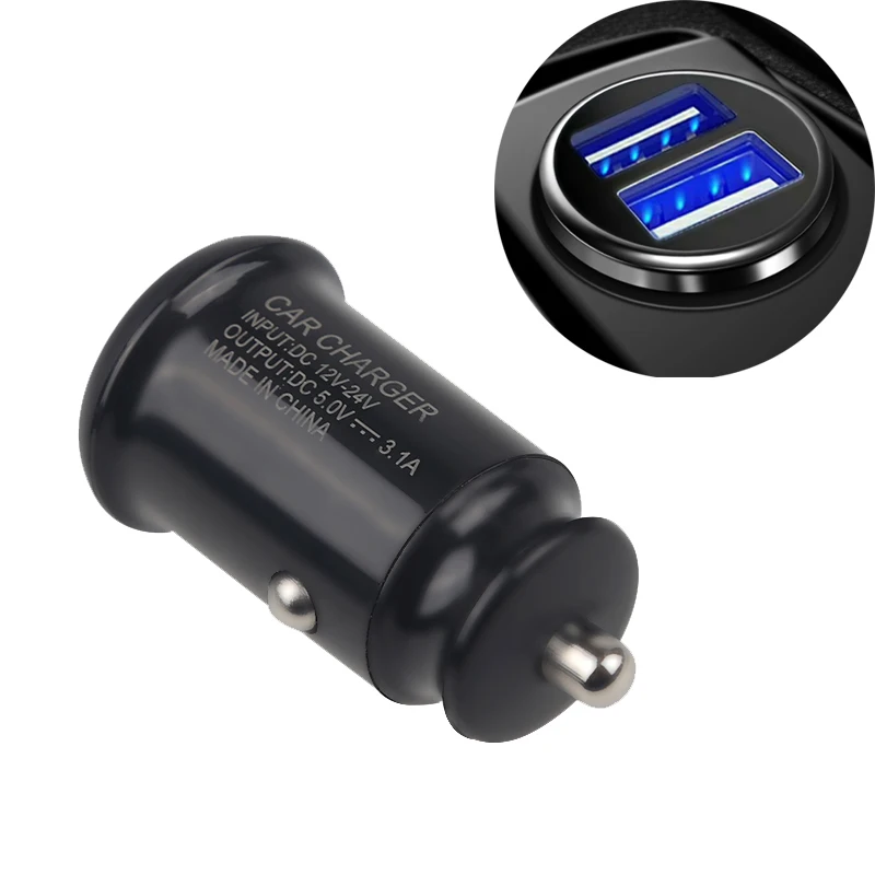 

12V 24V 5v 3.1A Car charger Cigarette Lighter Adapter For Mobile Phone Charging Power Socket USB Charger For Car Auto