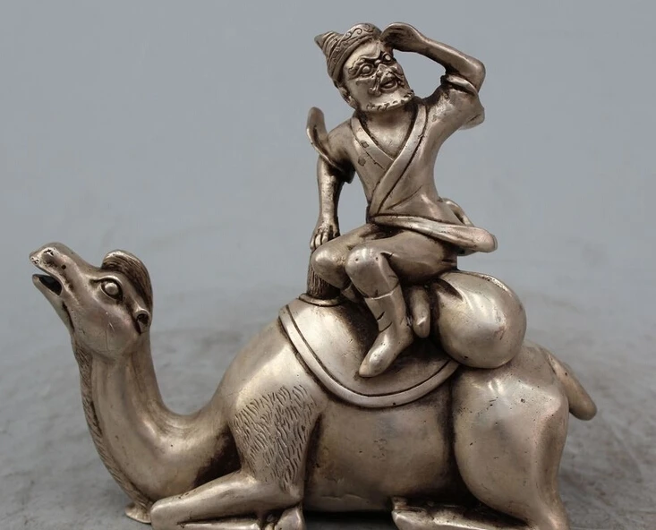 

Details about 6" Folk Chinese Silver Geezer dealer Ride camel ship of the desert Statue R0715 B0403