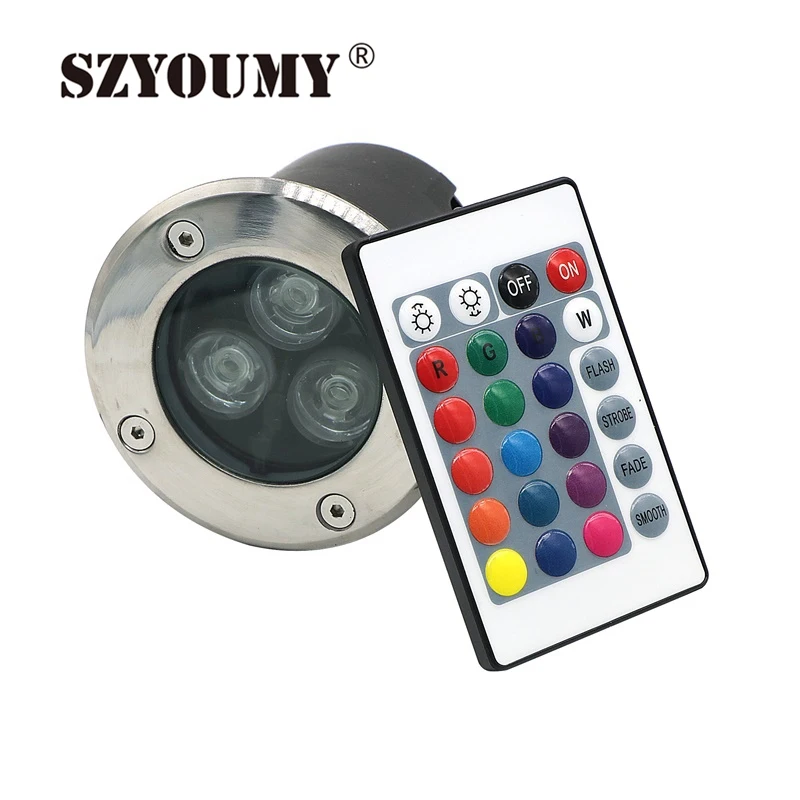 SZYOUMY 10 Sets 3W RGB LED Inground Light Outdoor DC 12V AC 85-265V Floor LED Underground Light With 24 Key IR Controller
SZYOUMY 10 Sets 3W RGB LED Inground Light Outdoor DC 12V AC 85-265V Floor LED Underground Light With 24 Key IR Controller