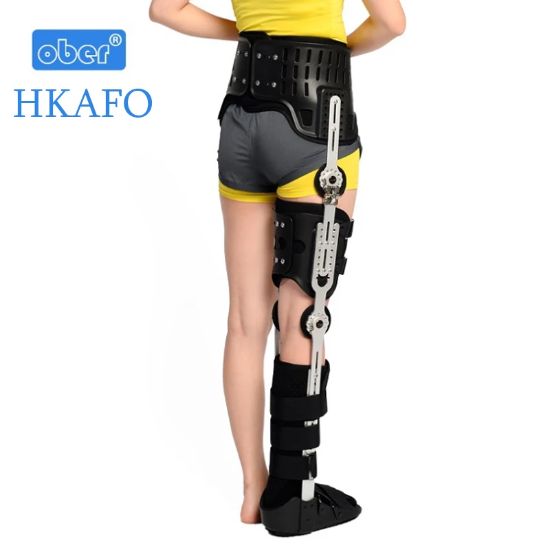 

HKAFO Ober hip knee ankle foot orthosis medical leg fracture, lower limb paralysis, hip walking fixed With walking boots brace