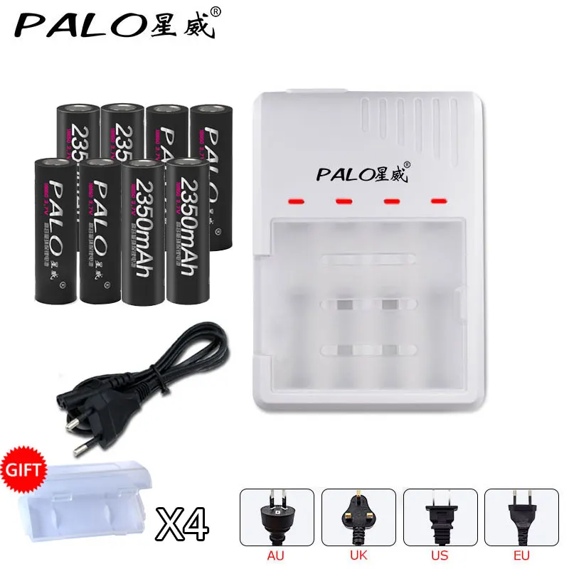 PALO original battery charger for 18650 18500 14500 16340 batteries with 18650 3.7V 8pcs rechargeable batteries batterias
PALO original battery charger for 18650 18500 14500 16340 batteries with 18650 3.7V 8pcs rechargeable batteries batterias
