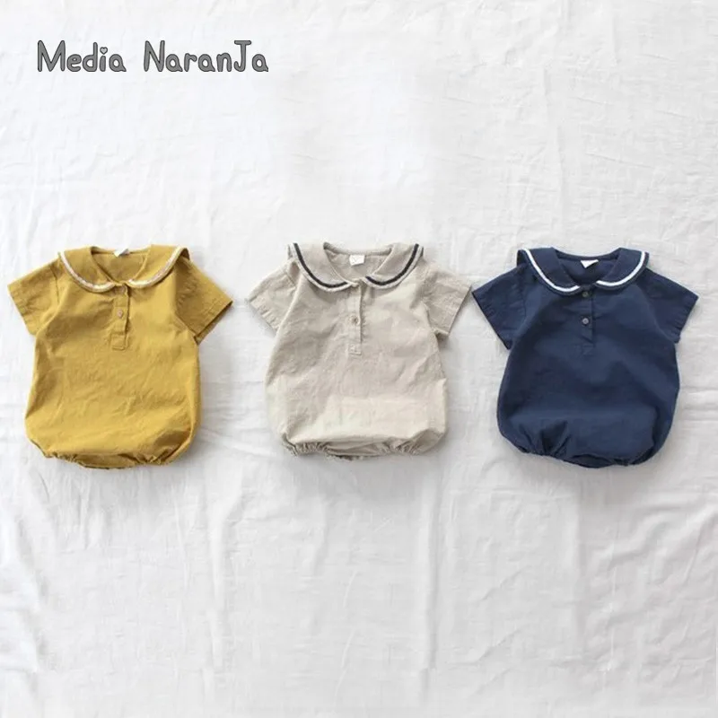INS Baby Girls College style bodysuit Boy Baby Summer Navy cotton jumpsuit twins clothing
INS Baby Girls College style bodysuit Boy Baby Summer Navy cotton jumpsuit twins clothing