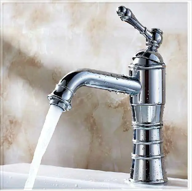 mixer antique Modern Polished Chrome Waterfall Basin Faucet Single Handle Mixer Tap Deck Mount steel laundry tub | Канцтовары для