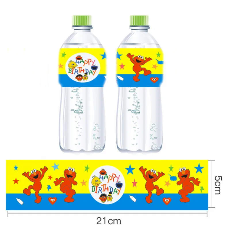 

12pcs/lot Sesame Street Elmo Water Bottle Label Candy Bar Decor Kids Birthday Party Decorations Baby Shower Supplies