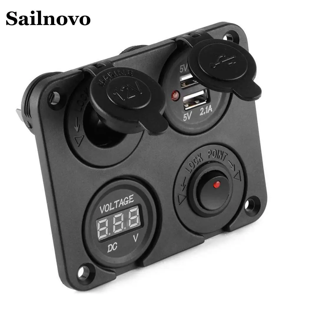 Sailnovo DC 12V-24V Car Cigarette Lighter Socket Dual USB ABS Charger Voltmeter with Small Switch for GPS Mobile Phone and DVR
Sailnovo DC 12V-24V Car Cigarette Lighter Socket Dual USB ABS Charger Voltmeter with Small Switch for GPS Mobile Phone and DVR