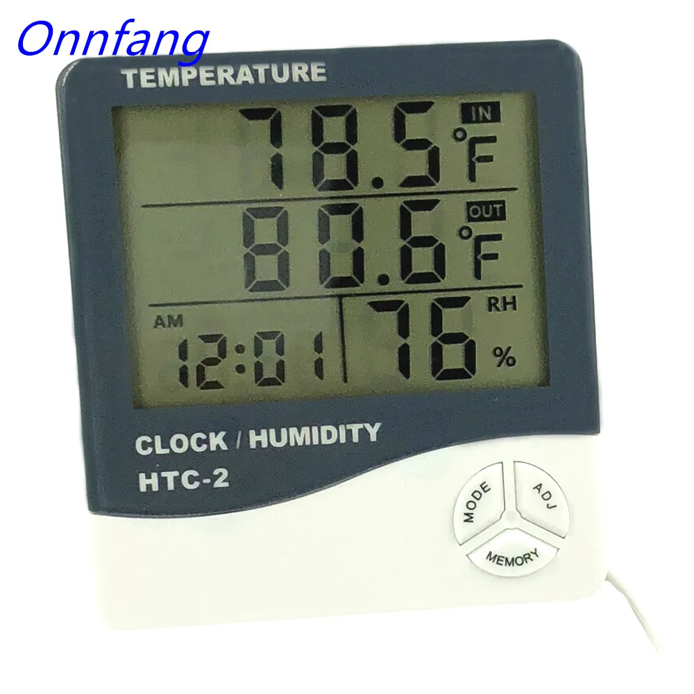 Onnfang Digital Thermometer Hygrometer Electronic Temperature Humidity Meter Weather Station Indoor Outdoor Tester HTC-2
Onnfang Digital Thermometer Hygrometer Electronic Temperature Humidity Meter Weather Station Indoor Outdoor Tester HTC-2