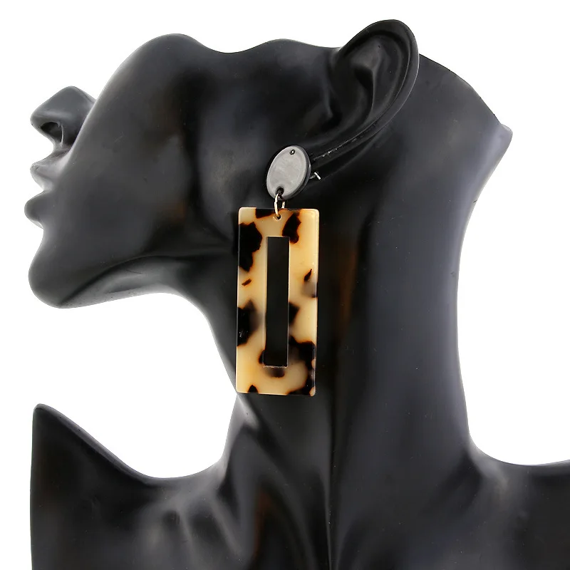 2019 Fashion Leopard Print Multi-Color Geometric Acrylic Acetic Drop Earrings Big square Earrings Brincos Gift For Women Gril
2019 Fashion Leopard Print Multi-Color Geometric Acrylic Acetic Drop Earrings Big square Earrings Brincos Gift For Women Gril