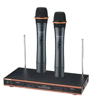 Takstar TS-6320 VHF Wireless Microphone system One for two Separate or Mixed Output for Public speech, karaoke ect.
Takstar TS-6320 VHF Wireless Microphone system One for two Separate or Mixed Output for Public speech, karaoke ect.