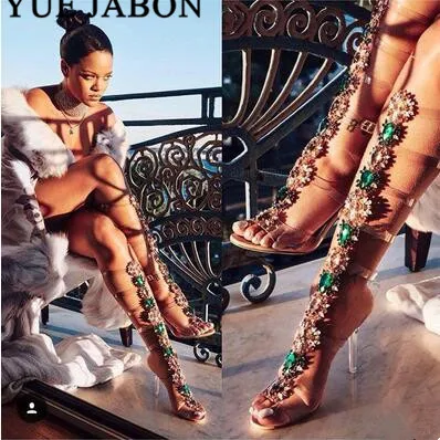 Sexy Pvc Transparent Gladiator Sandal Woman Open Toe T-strap Rhinestone Diamond Clear High Heel Shoes Women Summer Long Boots
Sexy Pvc Transparent Gladiator Sandal Woman Open Toe T-strap Rhinestone Diamond Clear High Heel Shoes Women Summer Long Boots