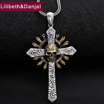 Men Necklace 925 Sterling silver Jewelry Vintage Punk Skull Cross Fox Chain Pendant Necklace Gift Fine Jewelry FN37 
Men Necklace 925 Sterling silver Jewelry Vintage Punk Skull Cross Fox Chain Pendant Necklace Gift Fine Jewelry FN37