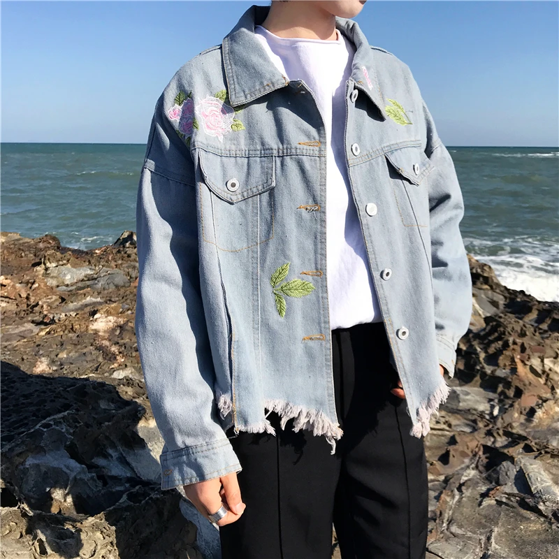 New Denim Cotton Jacket Women 2019 Vintage Irregular Jacket Loose Short Harajuku Rose Embroidered Denim Jacket Female Coats #901
New Denim Cotton Jacket Women 2019 Vintage Irregular Jacket Loose Short Harajuku Rose Embroidered Denim Jacket Female Coats #901