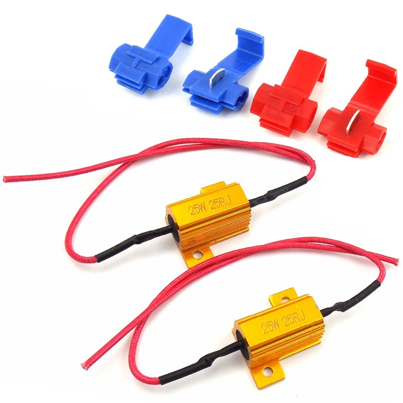 2x(1Pair) Universal Car Motorcycle 12V 25W 25ohm 25RJ LED Load Resistor Protector Flash Rate Indicators Controller for LED Lamp
2x(1Pair) Universal Car Motorcycle 12V 25W 25ohm 25RJ LED Load Resistor Protector Flash Rate Indicators Controller for LED Lamp